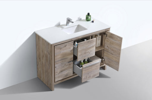 Kube Bath AD648SNW Dolce 48" Nature Wood Free Standing Single Sink Bathroom Vanity with Quartz Top - view 2