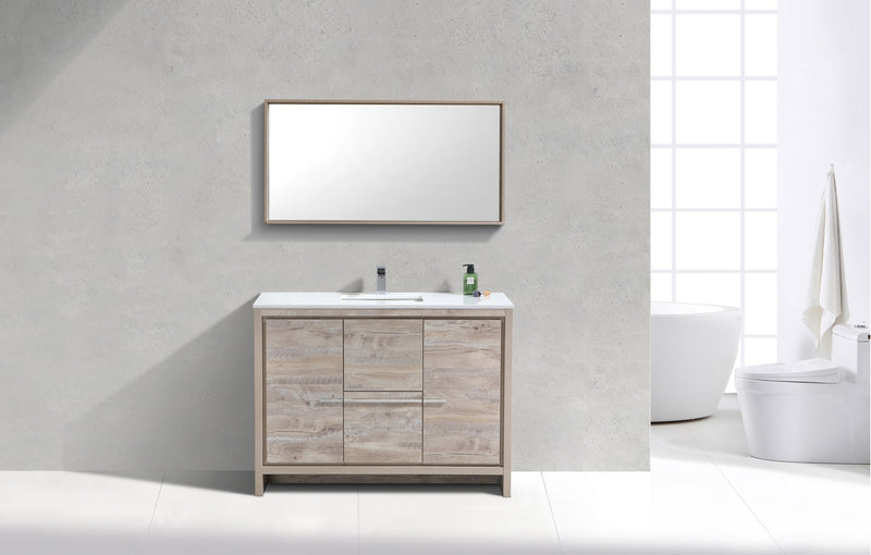 Kube Bath AD648SNW Dolce 48" Nature Wood Free Standing Single Sink Bathroom Vanity with Quartz Top - view 4