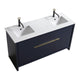 Kube Bath AD660DBLUE Dolce 60" Blue Free Standing Double Sink Bathroom Vanity with Quartz Top