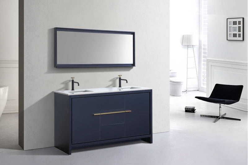 Kube Bath AD660DBLUE Dolce 60" Blue Free Standing Double Sink Bathroom Vanity with Quartz Top - view 5