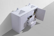 Kube Bath AD660DGW Dolce 60" High Gloss White Free Standing Double Sink Bathroom Vanity with Quartz Top - view 5
