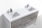 Kube Bath AD660DHG Dolce 60" Ash Gray Free Standing Double Sink Bathroom Vanity with Quartz Top - view 5