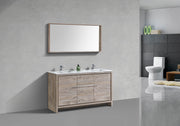 Kube Bath AD660DNW Dolce 60" Nature Wood Free Standing Double Sink Bathroom Vanity with Quartz Top - view 2