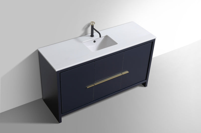 Kube Bath AD660SBLUE Dolce 60" Blue Free Standing Single Sink Bathroom Vanity with Quartz Top - view 4