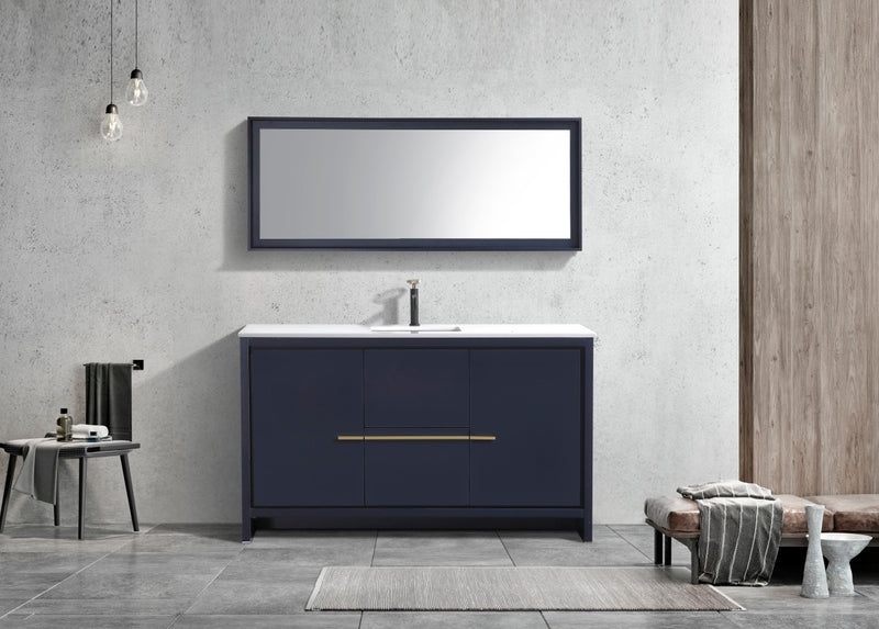 Kube Bath AD660SBLUE Dolce 60" Blue Free Standing Single Sink Bathroom Vanity with Quartz Top - view 2