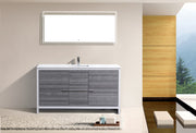 Kube Bath AD660SHG Dolce 60" Ash Gray Free Standing Single Sink Bathroom Vanity with Quartz Top - view 2
