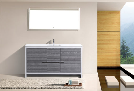 Kube Bath AD660SHG Dolce 60" Ash Gray Free Standing Single Sink Bathroom Vanity with Quartz Top - view 2