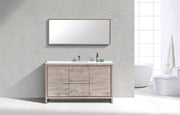 Kube Bath AD660SNW Dolce 60" Nature Wood Free Standing Single Sink Bathroom Vanity with Quartz Top - view 2