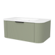 Timberline Adelaide 36" Olive Satin Wall Mount Vanity with Arctic White SilkSurface Top and Black Hardware