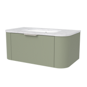 Timberline Adelaide 36" Olive Satin Wall Mount Vanity with Carrara SilkSurface Top and Brushed Nickel Hardware