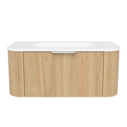 Timberline Adelaide 36" Prime Oak Wall Mount Vanity with Arctic White SilkSurface Top and Brushed Nickel Hardware - view 2