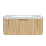 Timberline Adelaide 36" Prime Oak Wall Mount Vanity with Carrara SilkSurface Top and Brushed Nickel Hardware - view 2