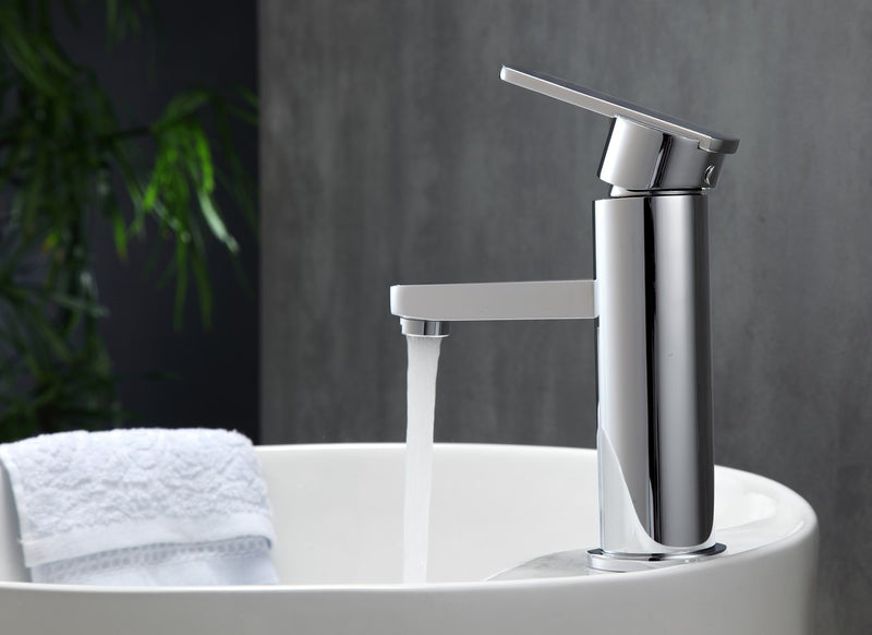 Kube Bath AFB033 Aqua Roundo Single Lever Single Hole Bathroom Sink Faucet, Polished Chrome - view 2