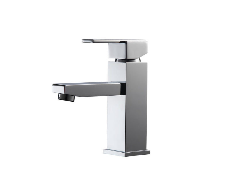 Kube Bath AFB041 Aqua Piazza Single Lever Single Hole Bathroom Sink Faucet, Polished Chrome