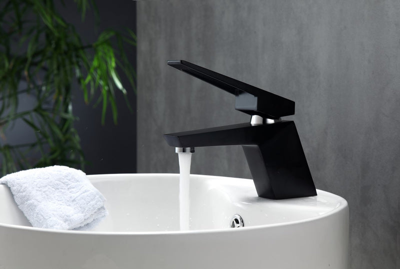 Kube Bath AFB13BK Aqua Siza Single Lever Single Hole Bathroom Sink Faucet, Matte Black - view 2