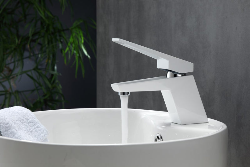 Kube Bath AFB13WH Aqua Siza Single Lever Single Hole Bathroom Sink Faucet, Matte White - view 4