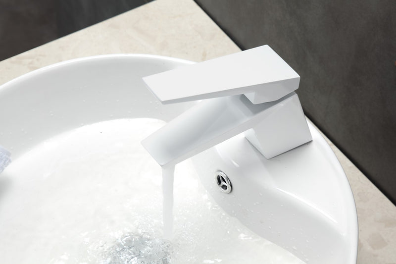 Kube Bath AFB13WH Aqua Siza Single Lever Single Hole Bathroom Sink Faucet, Matte White - view 3