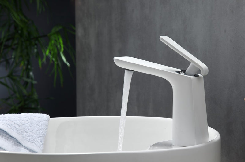 Kube Bath AFB1639WH Aqua Adatto Single Lever Single Hole Faucet, Chrome and White - view 4