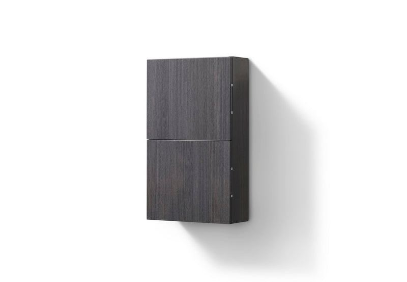 Kube Bath ALT24-HGGO Bliss 14" Wall Mount Linen Side Cabinet in High Gloss Gray Oak