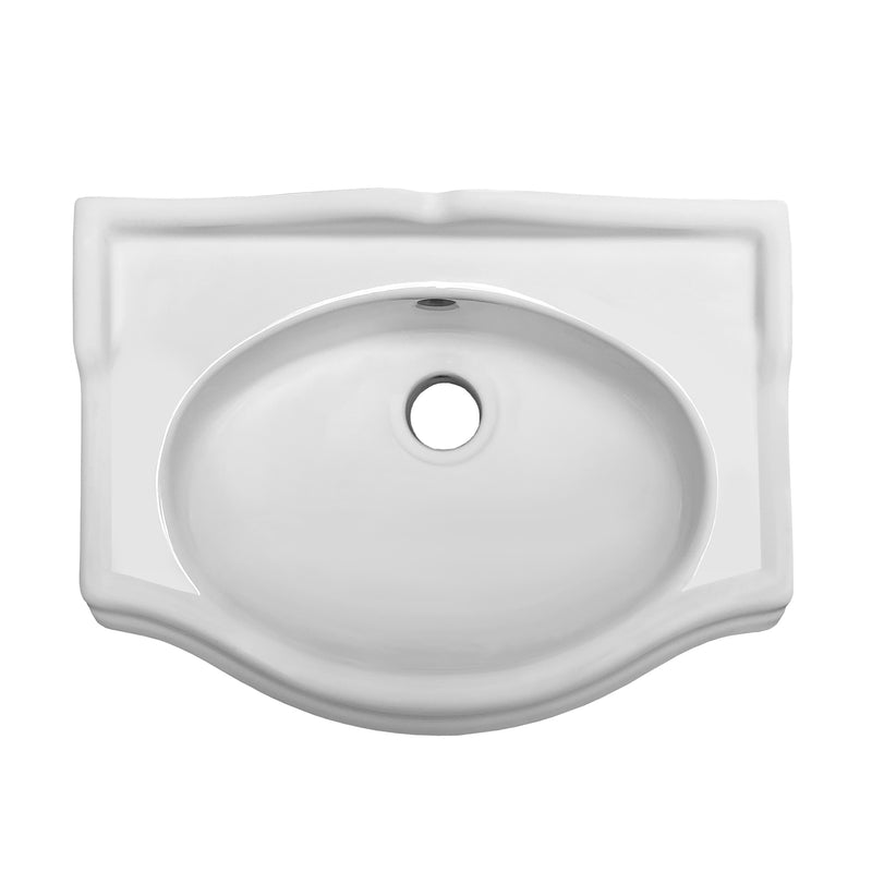 Whitehaus AR035-C Isabella 14-1/2" Rectangular Wall Mount Bathroom Sink - White