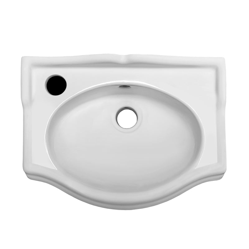 Whitehaus AR035L-C Isabella 14-1/2" Rectangular Wall Mount Bathroom Sink - White