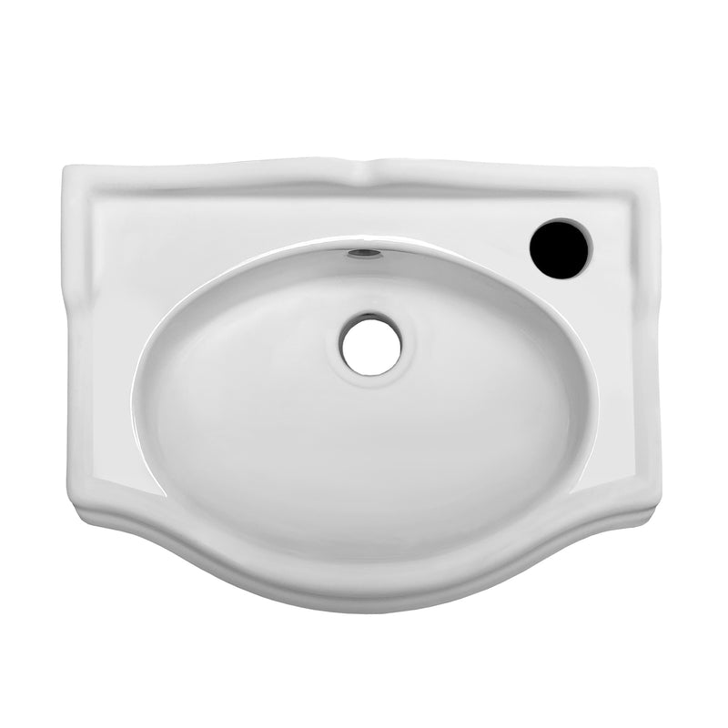 Whitehaus AR035R-C Isabella 14-1/2" Rectangular Wall Mount Bathroom Sink - White