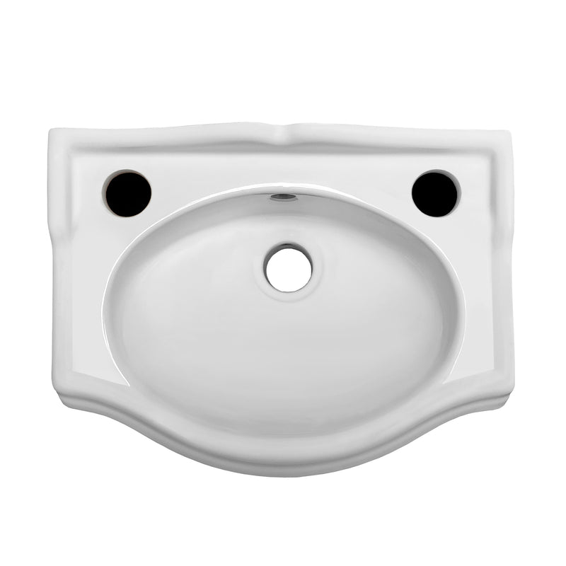 Whitehaus AR035T-C Isabella 14-1/2" Rectangular Wall Mount Bathroom Sink - White