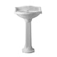 Whitehaus AR814-AR815-1H Isabella 23" Oval Pedestal Bathroom Sink - White