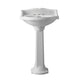 Whitehaus AR814-AR815-3H Isabella 23" Oval Pedestal Bathroom Sink - White