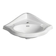 Whitehaus AR884-1H Isabella 29-1/2" Oval Corner Wall Mount Bathroom Sink - White