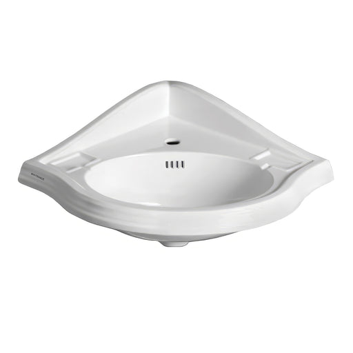 Whitehaus AR884-1H Isabella 29-1/2" Oval Corner Wall Mount Bathroom Sink - White