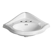 Whitehaus AR884-3H Isabella 29-1/2" Oval Corner Wall Mount Bathroom Sink - White