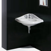 Whitehaus AR884-3H Isabella 29-1/2" Oval Corner Wall Mount Bathroom Sink - White