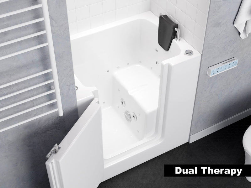 Meditub A3140RWH Walk-In 31 x 40 Right Drain White Whirlpool Jetted Walk-In Bathtub