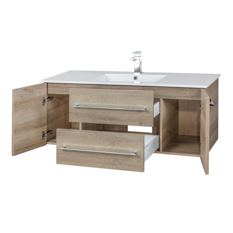 Cutler FV ORGANIC48 Kato 48" Single Sink Wall Mounted Cultured Marble Top Bathroom Vanity - Organic