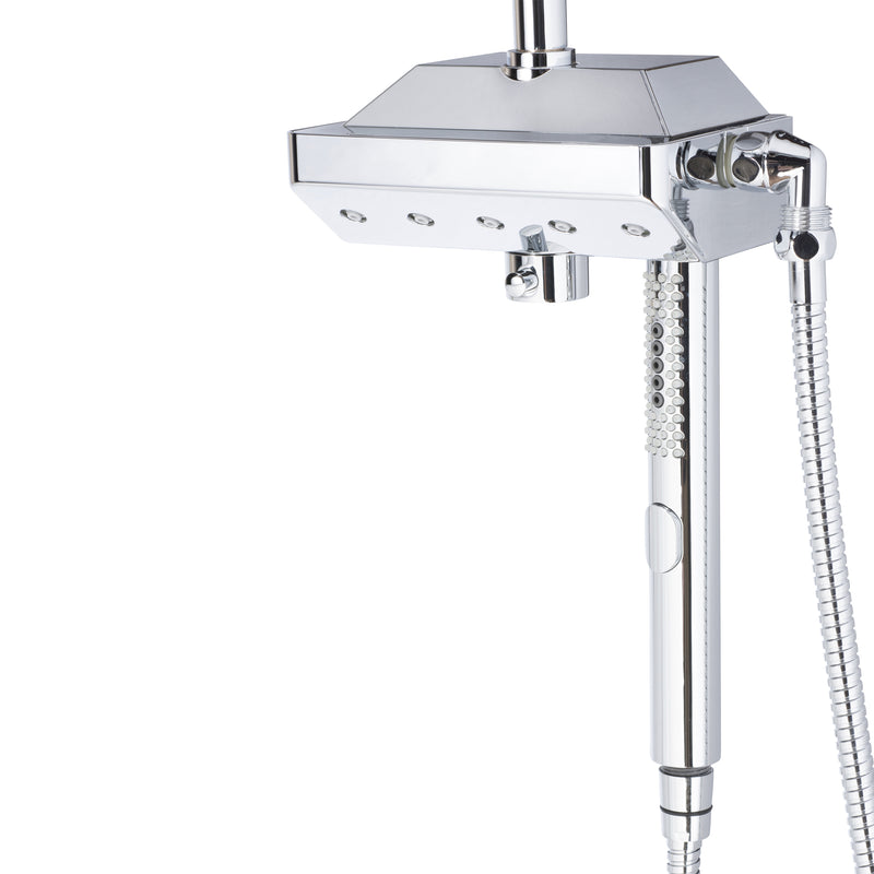 PULSE ShowerSpas 1054-CH-1.8GPM AquaPower 11-in Rain Showerhead Shower System with Pivoting Shower Arm and PULSE AquaPower Spray in Chrome, 1.8 GPM - view 3