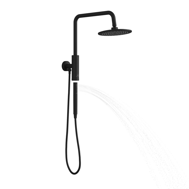 PULSE ShowerSpas 1052-MB-1.8GPM Aquarius 8-in Rain Showerhead Shower System with Pivoting Shower Arm and Magnetic Handshower Holder in Matte Black, 1.8 GPM - view 4