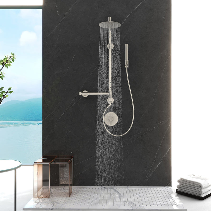 PULSE ShowerSpas 1059-BN-1.8GPM Atlantis 10-in Rain Showerhead Shower System with 5-Body Jets and Handshower in Brushed Nickel, 1.8 GPM - view 5