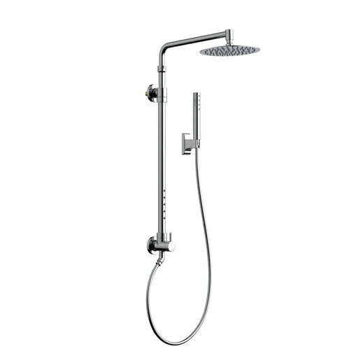 PULSE ShowerSpas 1059-CH-1.8GPM Atlantis 10-in Rain Showerhead Shower System with 5-Body Jets and Handshower in Chrome, 1.8 GPM