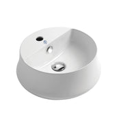 Whitehaus B-SH03 Britannia 16-5/8" Round Above Mount Bathroom Sink - White