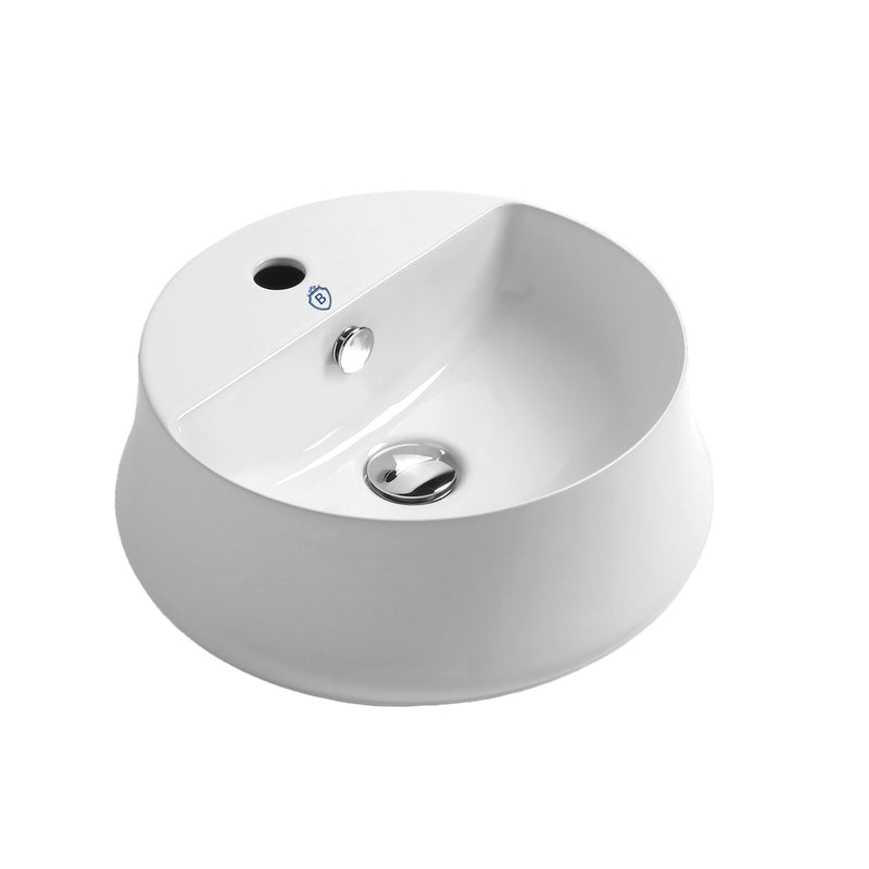 Whitehaus B-SH03 Britannia 16-5/8" Round Above Mount Bathroom Sink - White