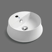 Whitehaus B-SH03 Britannia 16-5/8" Round Above Mount Bathroom Sink - White