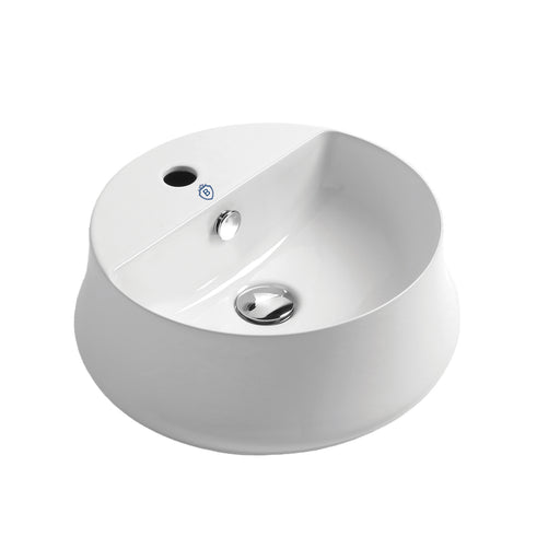 Whitehaus B-SH03 Britannia 16-5/8" Round Above Mount Bathroom Sink - White