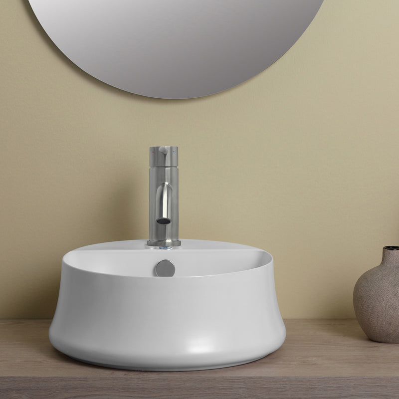 Whitehaus B-SH03 Britannia 16-5/8" Round Above Mount Bathroom Sink - White