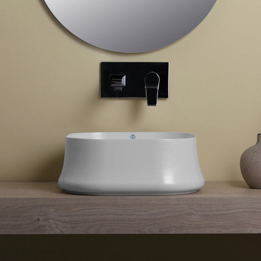 Whitehaus B-SH06 Britannia 16-5/8" Square Above Mount Bathroom Sink - White