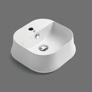 Whitehaus B-SH07 Britannia 16-3/4" Square Above Mount Bathroom Sink - White