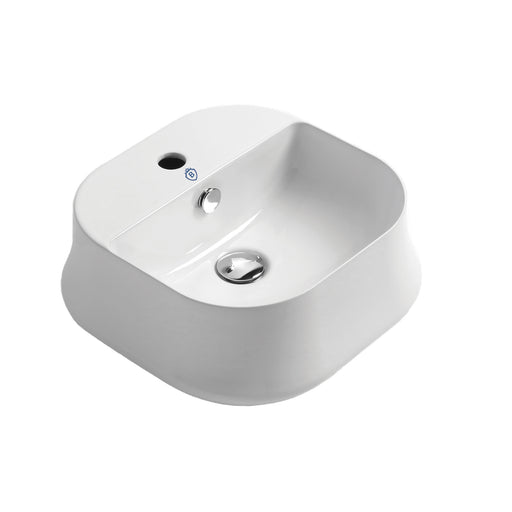 Whitehaus B-SH07 Britannia 16-3/4" Square Above Mount Bathroom Sink - White