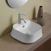 Whitehaus B-SH07 Britannia 16-3/4" Square Above Mount Bathroom Sink - White