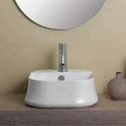 Whitehaus B-SH07 Britannia 16-3/4" Square Above Mount Bathroom Sink - White