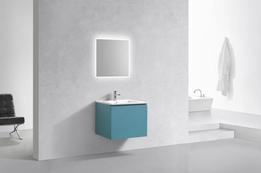 Kube Bath BALLI24-TG Balli 24" Teal Green Wall Mount Single Sink Bathroom Vanity with Reinforced Acrylic Composite Top - view 2